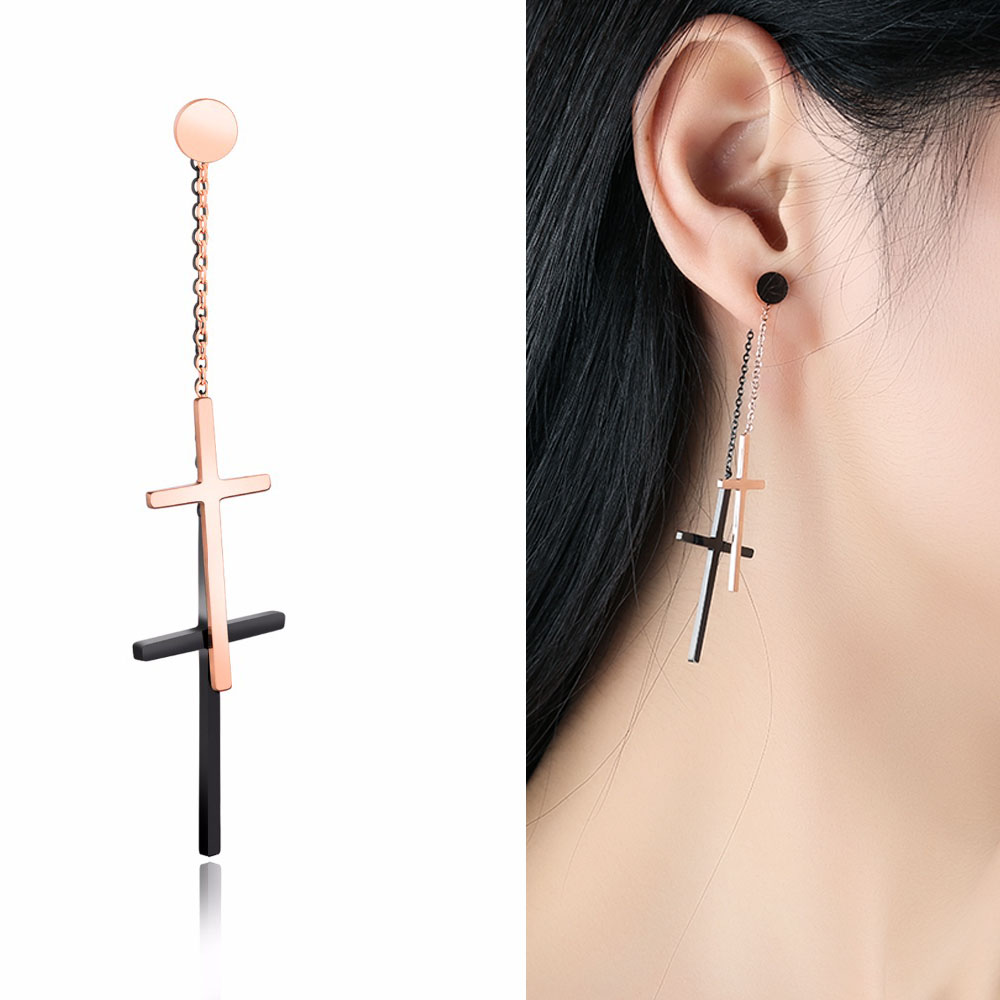 楽天市場】ピンクゴールドブラックダブルクロスバックキャッチ