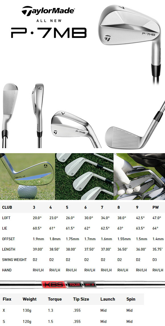 楽天市場】テーラーメイド 2023 P7MB アイアン 左用 6-PW 5本セット US