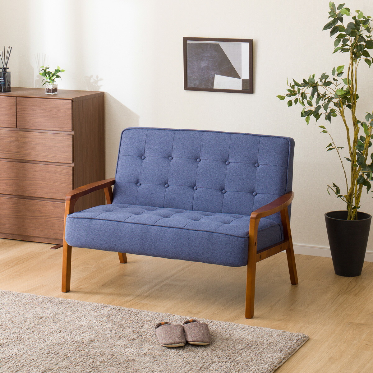 楽天市場】2人掛け 天然木フレームのコンパクトソファ (ルッキ2KD