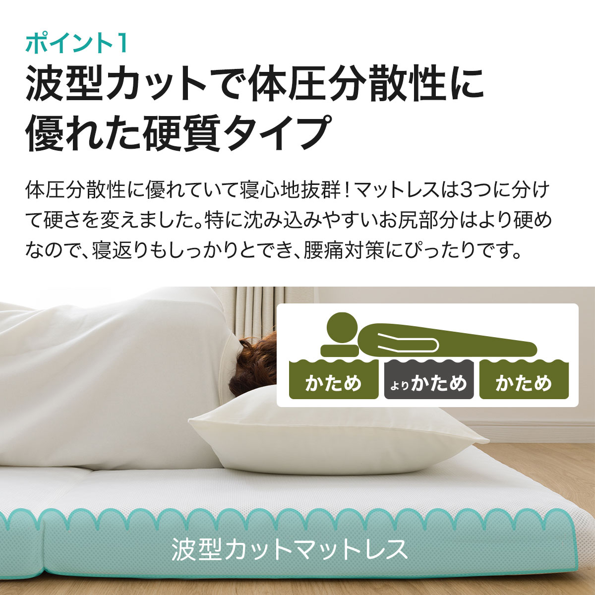 楽天市場】腰を支えるマットレス シングル・セミダブル・ダブル M2201