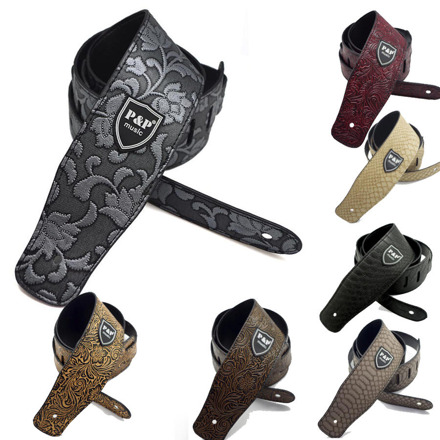 楽天市場】ギターストラップ P&P ギター/ベース用 ストラップ PU皮革