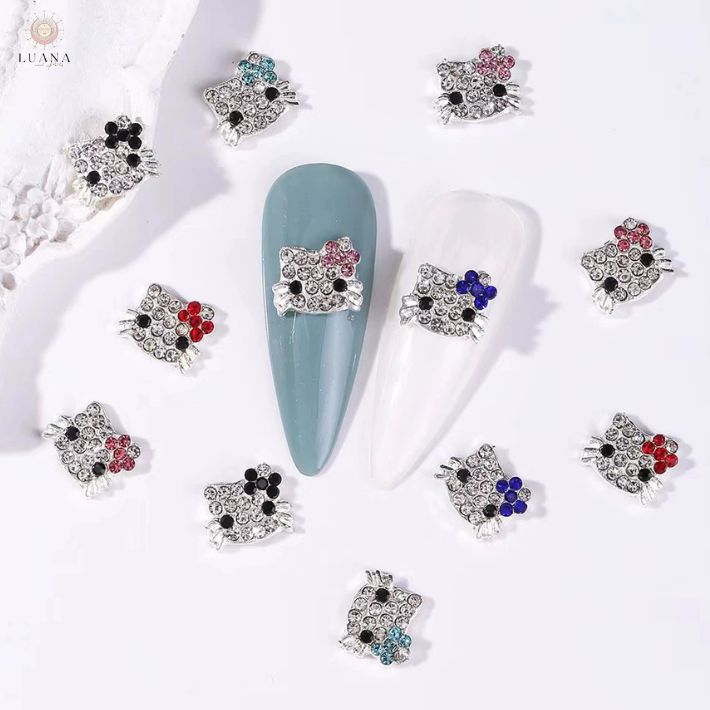 楽天市場】ポイント5倍ネイルパーツ 猫 リボン ストーン 2個入り