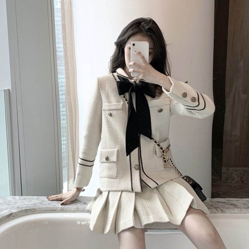 楽天市場】セットアップ ツイード風 ジャケット プリーツスカート 2点