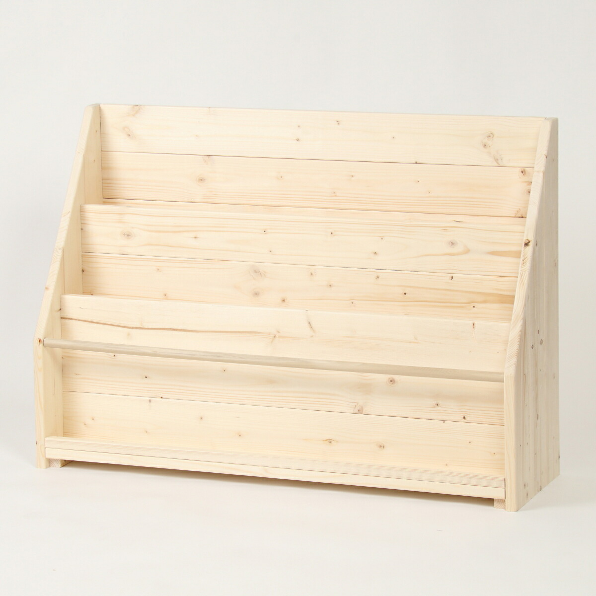 楽天市場】絵本棚 天然木 木製 人気 大容量 ワイド 無垢 本棚 表紙が