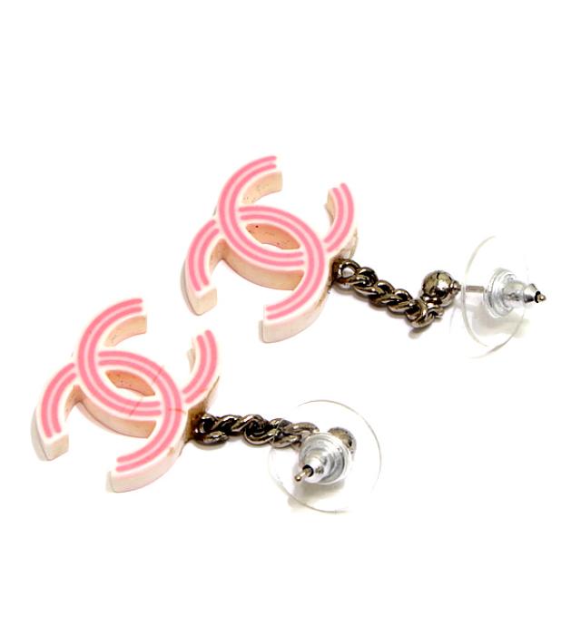 楽天市場】シャネル CHANEL ココマーク スイングピアス 白×ピンク