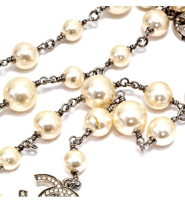 楽天市場】シャネル CHANEL ココマーク パール ロングネックレス 2重