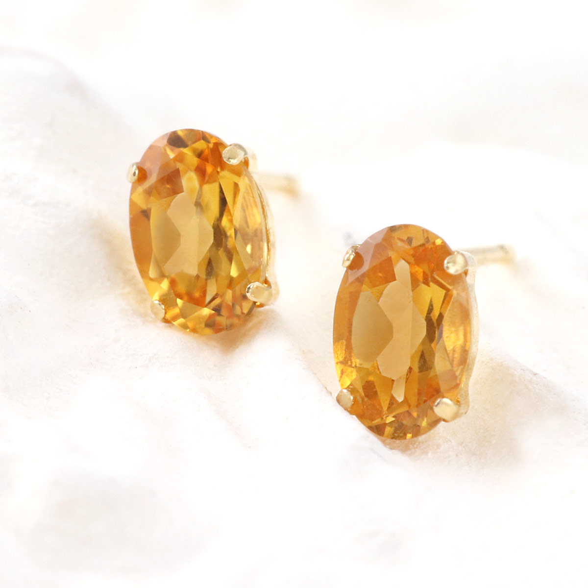 楽天市場】シトリンピアス 天然 18金 18K レディース ゴールド