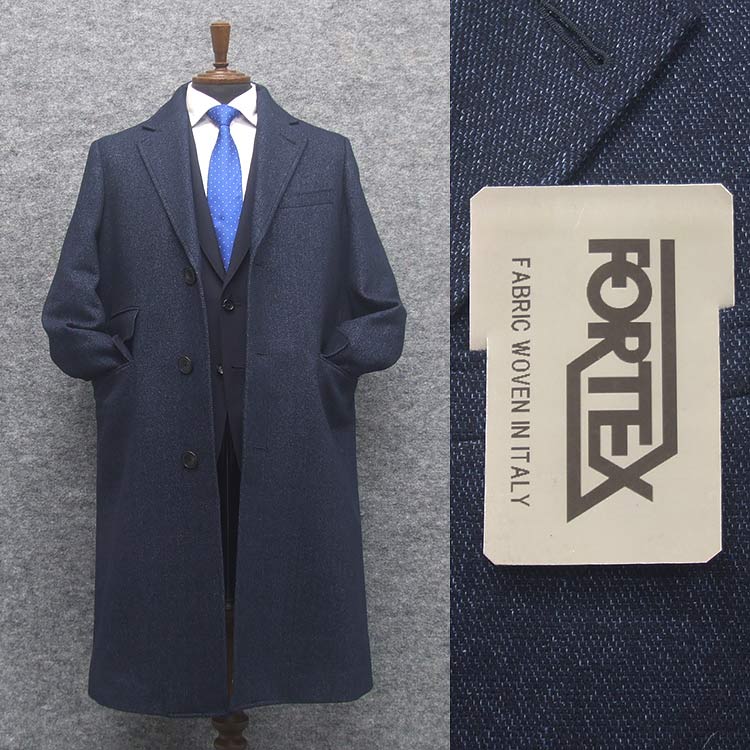 楽天市場】シングルチェスターコート イタリー生地[FORTEX] 紺系