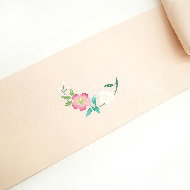楽天市場】【新古品】 名古屋帯 九寸 正絹 塩瀬 手描き 薄ピンク