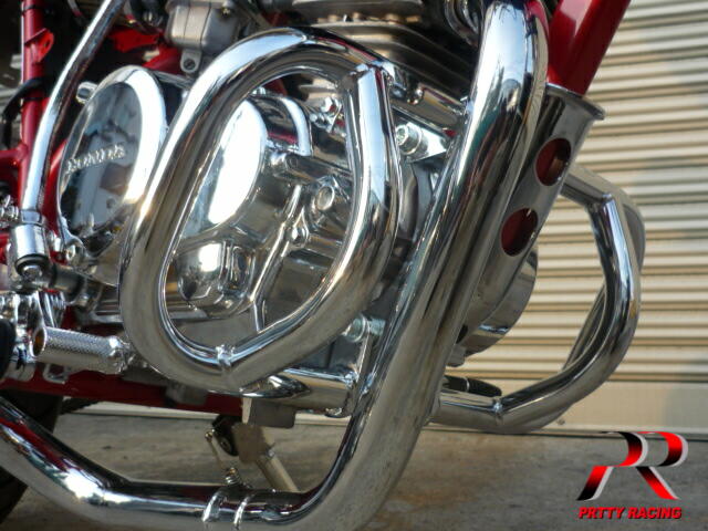 楽天市場】HONDA エイプ50/100 エンジンガード 新品 メッキ マフラー