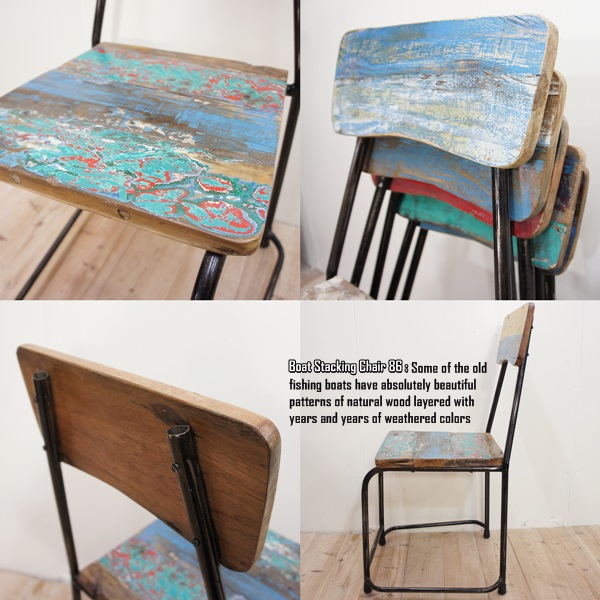 楽天市場】ボート再生家具 アイアンチェア86 スタッキングチェア