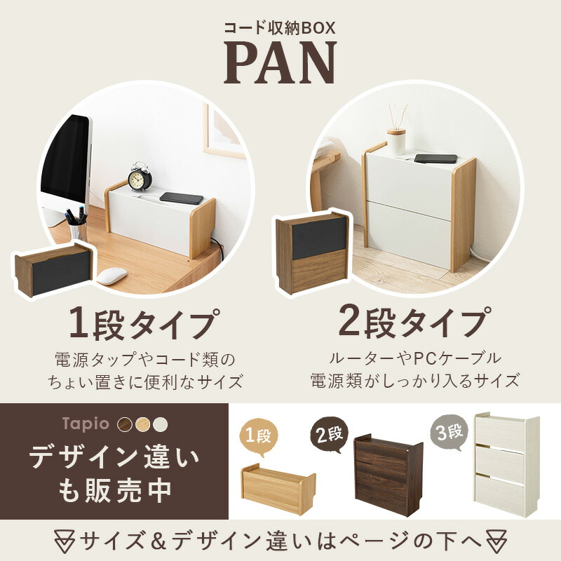 楽天市場】ケーブル収納ボックス 2段タイプ【PAN】パン（ケーブル 収納