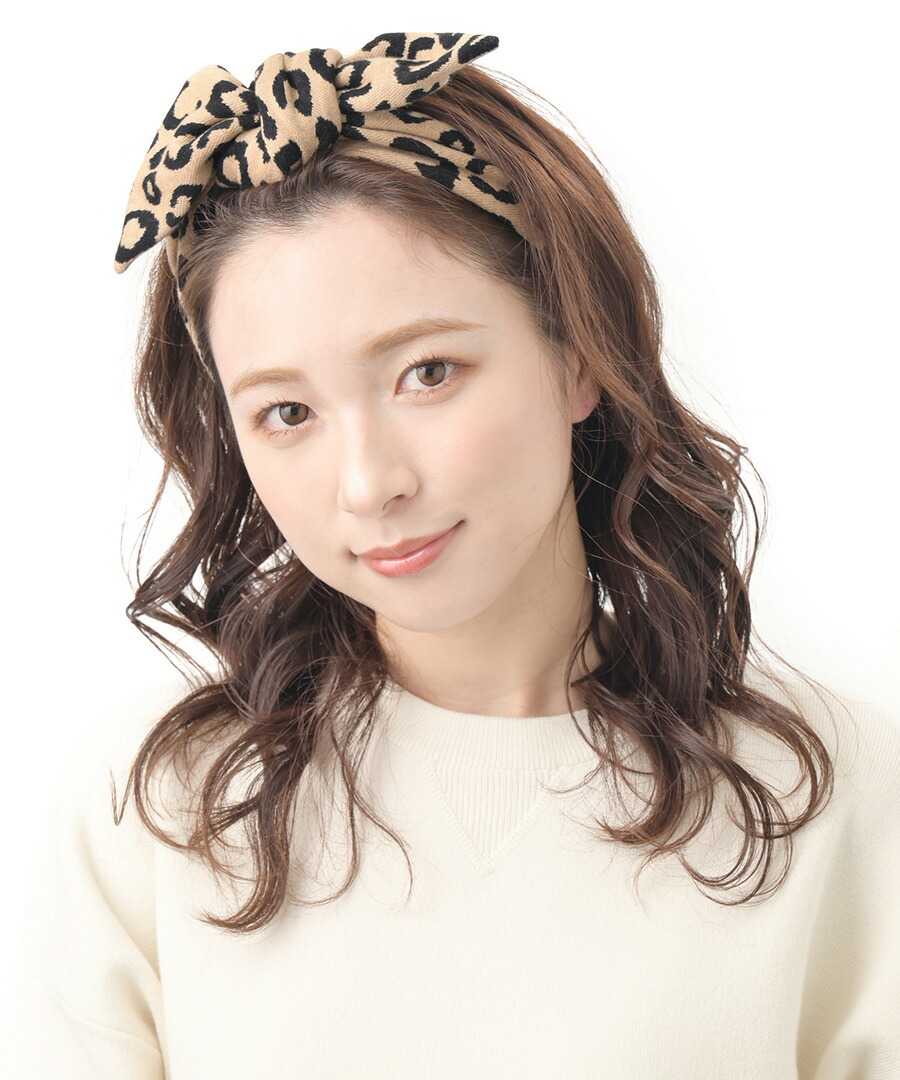 楽天市場】ヘアバンド レオパード柄 豹柄 ワイヤー入り ニット