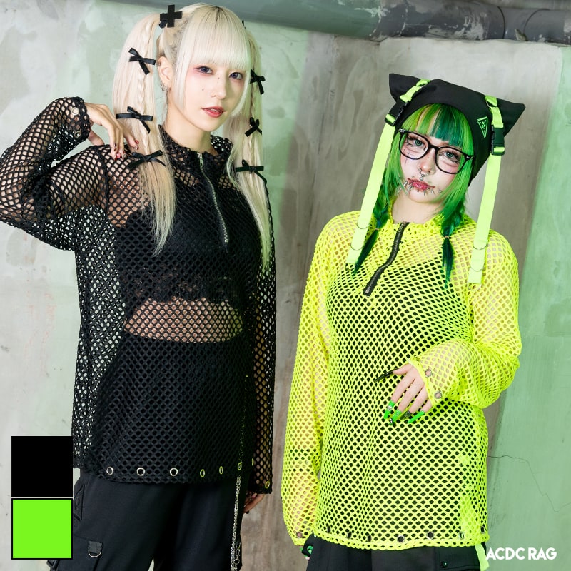 楽天市場】渦雷 メッシュロンT Tシャツ 長袖 メッシュ 透け感 原宿