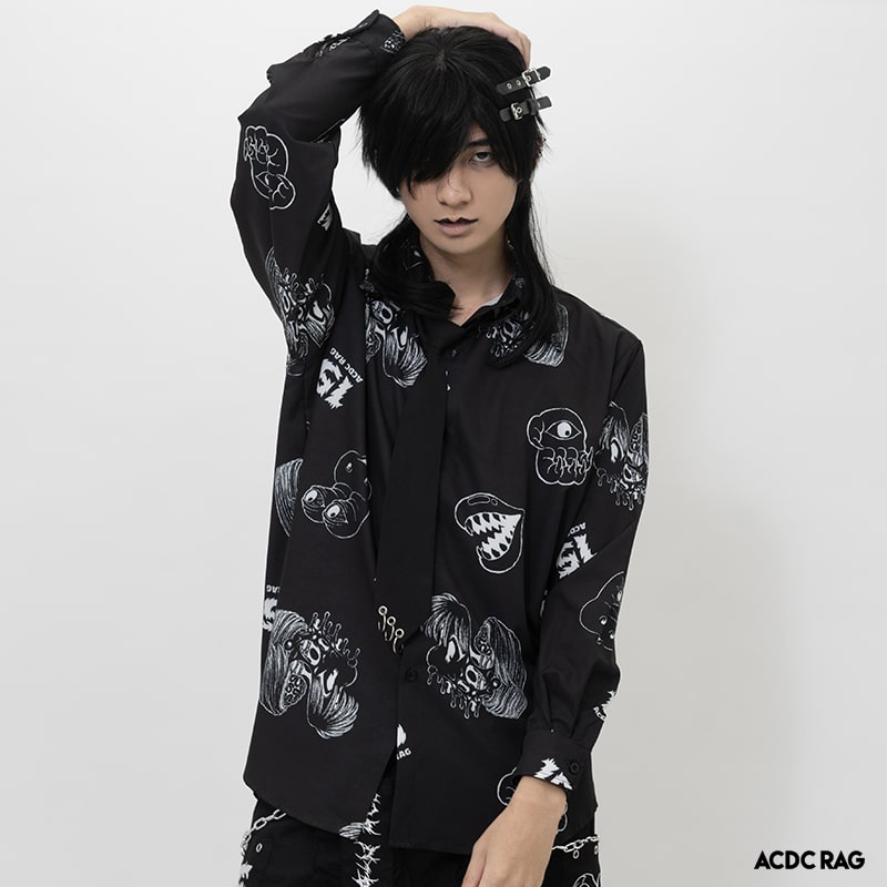 楽天市場】脳みそ少女 シャツ 長袖 原宿 原宿系 ファッション