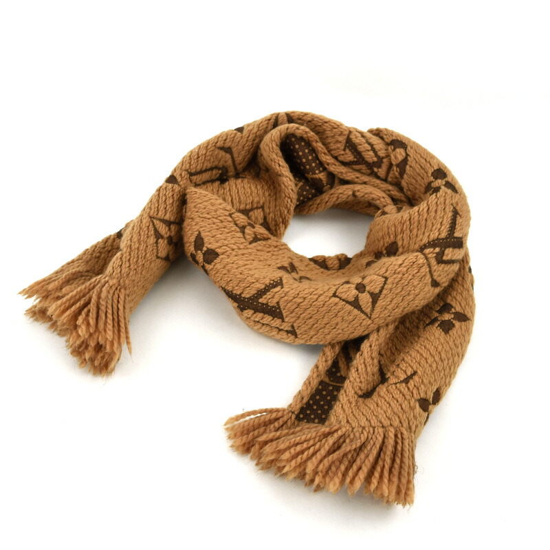 楽天市場】ルイヴィトン マフラー エシャルプ・ロゴマニア キャメル