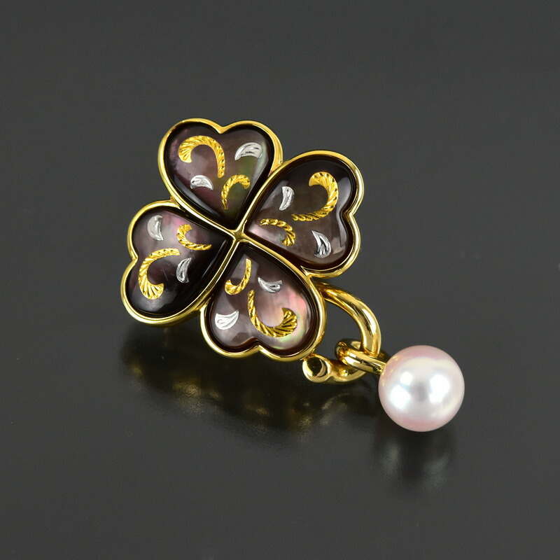 楽天市場】ミキモト ブローチ 2WAY ピクウェ クローバー 四つ葉 シェル