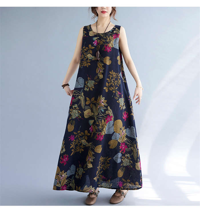 楽天市場】ワンピース 花柄 ノースリーブ ワンピース プリント 春 夏