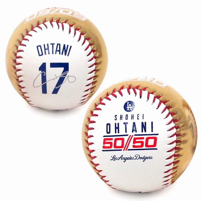 大谷翔平 50-50達成記念、チャンピオン記念ボール3個セット＆Topps