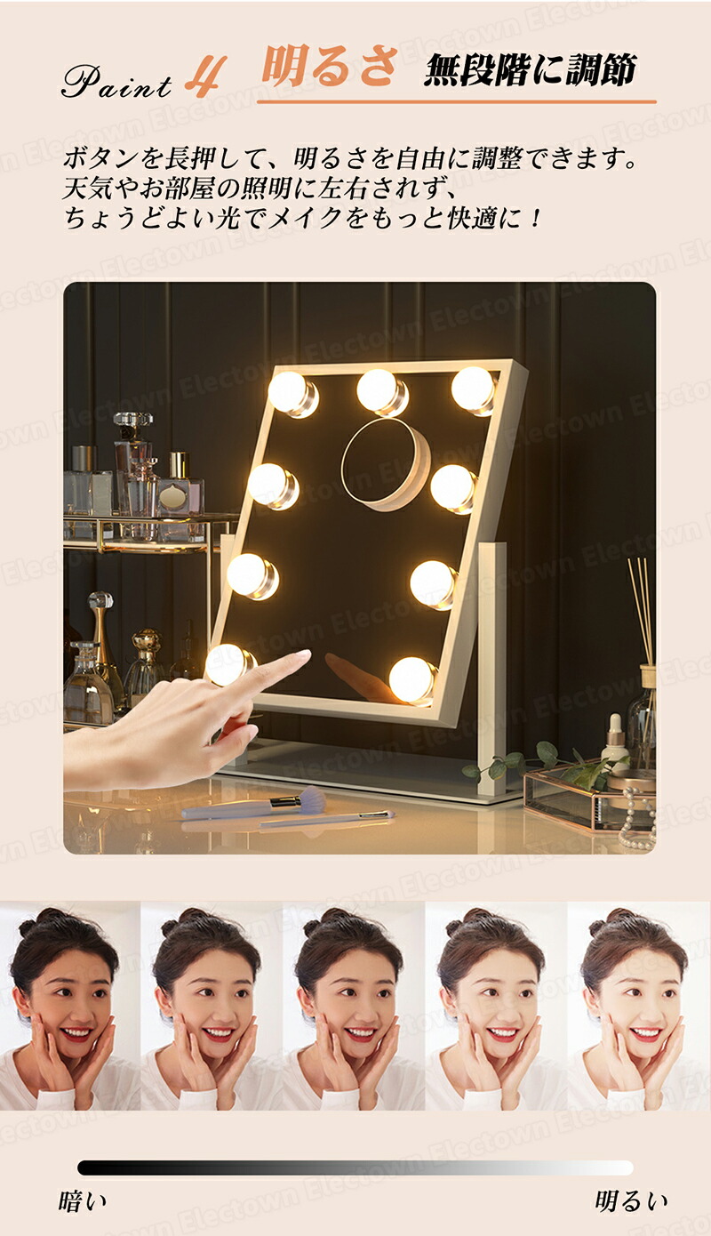 楽天市場】女優ミラー 大型 鏡 卓上 ハリウッドミラー 化粧鏡 ライト