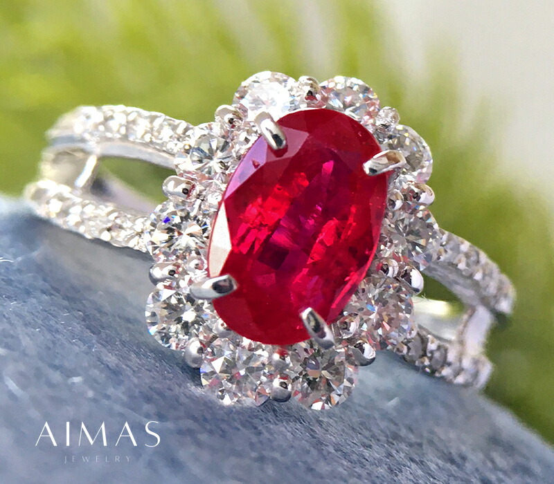 楽天市場】ルビー 1.23ct リング 12号 PT900 プラチナ ダイヤモンド