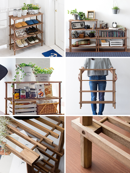 楽天市場】ラック 木製 棚 4段 北欧 シェルフ 収納 収納ラック 収納棚