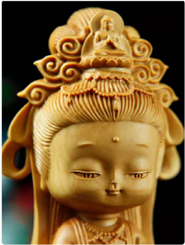 楽天市場】観音像 置物 仏像 座禅菩薩 木製 彫刻 仏具 観音様 置物