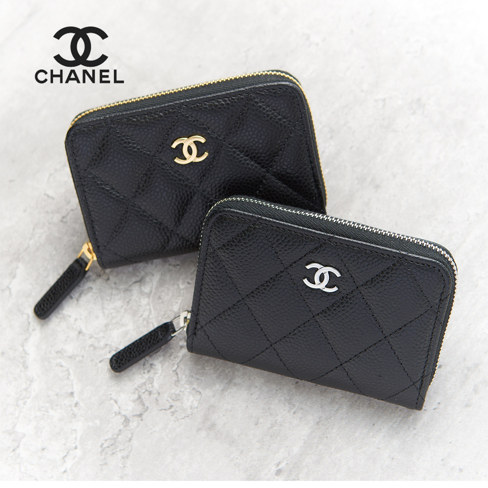 楽天市場】【専用BOX付 人気のキャビアスキン】 CHANEL シャネル 財布
