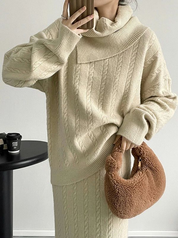 楽天市場】ニットセットアップ レディース 3点セット 上下セットアップ