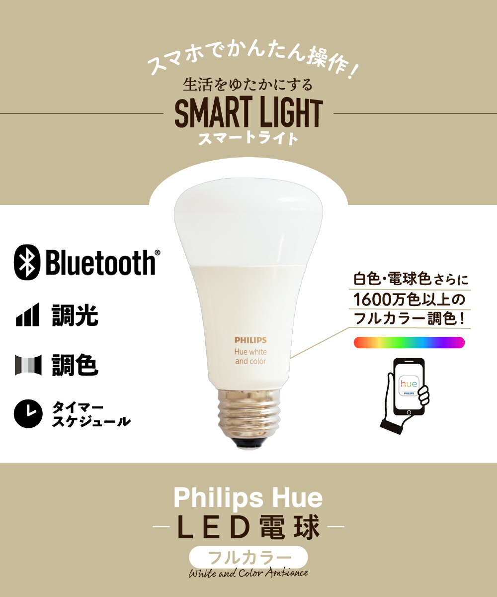 楽天市場】【Philips Hue】 LED電球 スマートライト LED 電球 E26 10W