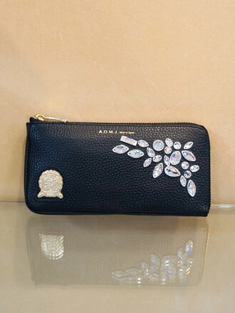 楽天市場】【ポイント10倍】ADMJ 長財布 スワロフスキーとADMJ金マーク