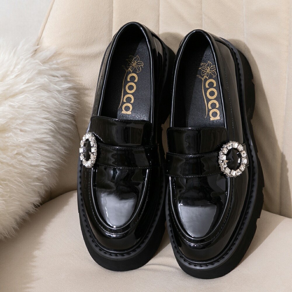 楽天市場】ビジューバックル 厚底ローファー【WEB・一部店舗限定