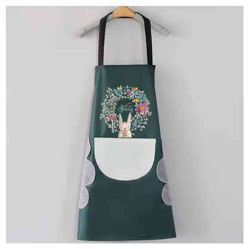 楽天市場】エプロン レディース 防水 手拭きタオル付き 防油 ポケット