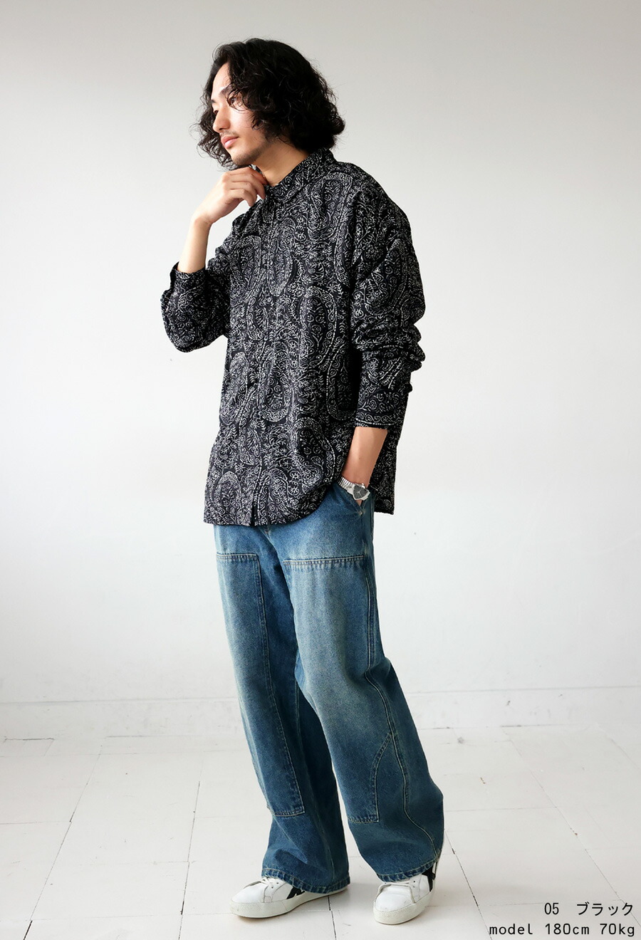 楽天市場】シャツ メンズ トップス 長袖 ペイズリー柄 柄 送料無料