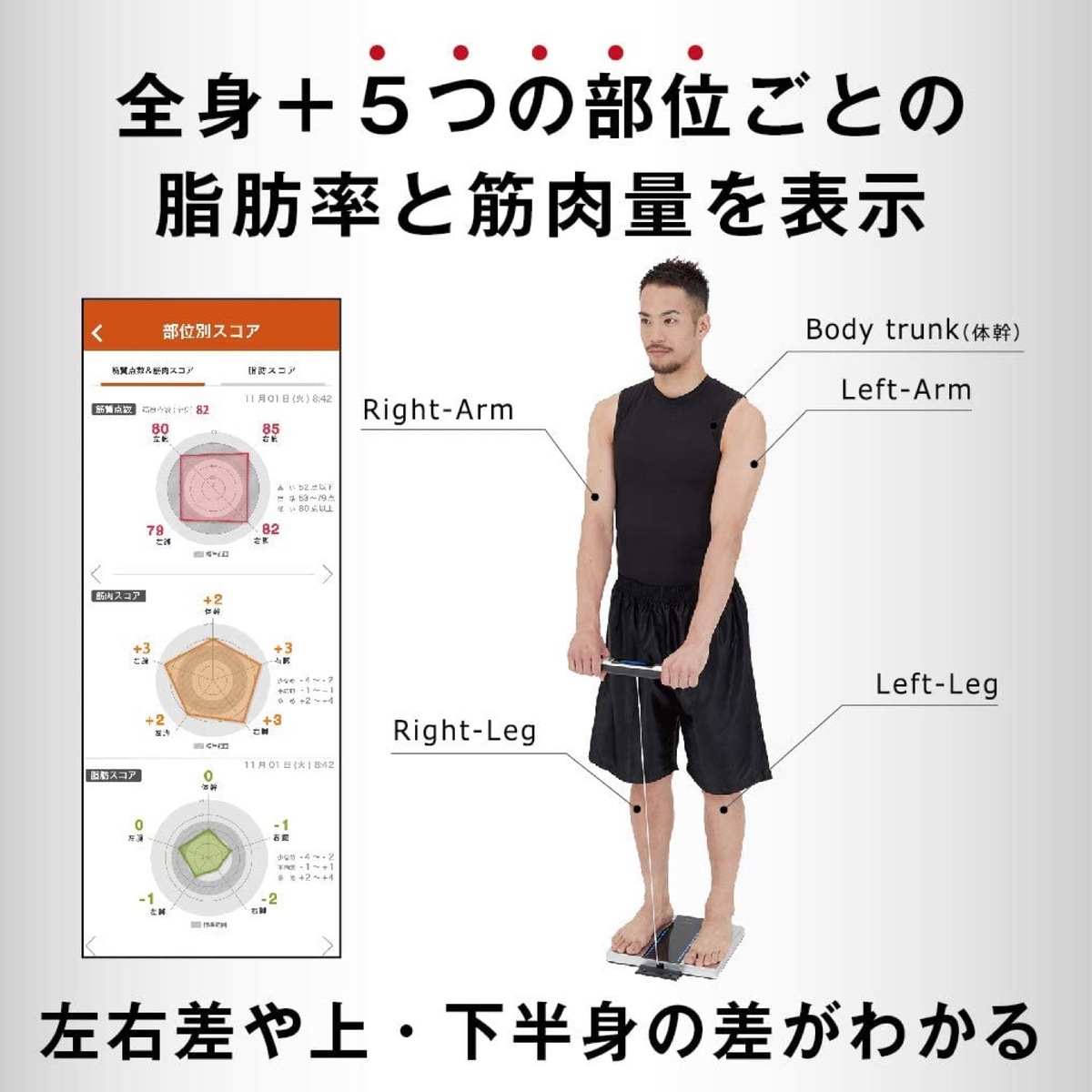楽天市場】タニタ RD-803L-BK 体組成計 左右部位別 26項目 筋肉 筋質