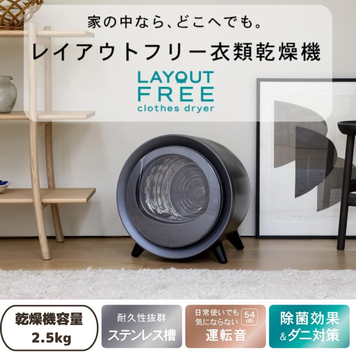 楽天市場】CCP ZJ-CD43-BK 設置工事のいらない 衣類乾燥機 乾燥容量