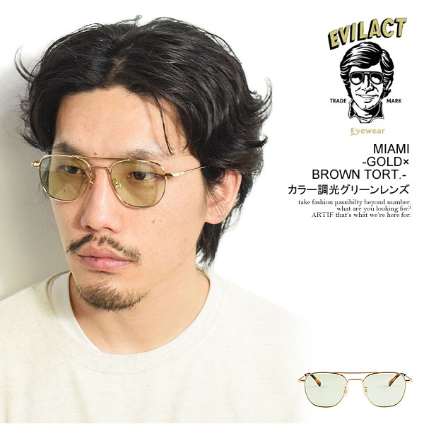 楽天市場】EVILACT EYEWEAR イーブルアクト アイウェア MIAMI -GOLD