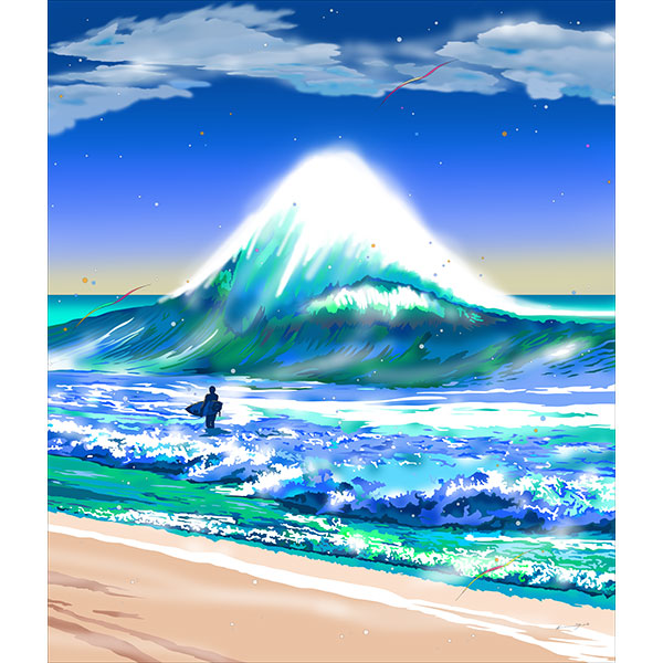 楽天市場】「富士波」□鈴木英人-版画（額装版画）□富士山□E.M.