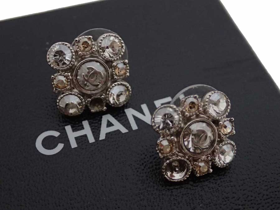 楽天市場】シャネル CHANEL ピアス ココマーク シルバーxオレンジx