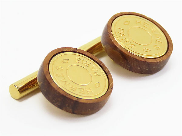 楽天市場】【美品】エルメス HERMES セリエ ウッド 木製 カフス カフス