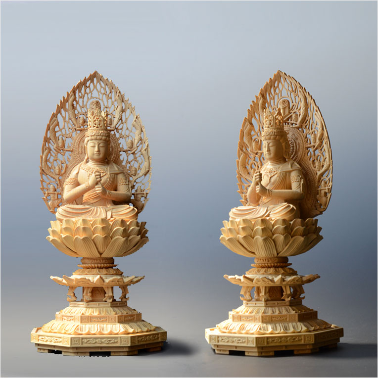 楽天市場】仏像【総柘植材・八角飛天光背仏像：大日如来2.0寸】真言宗