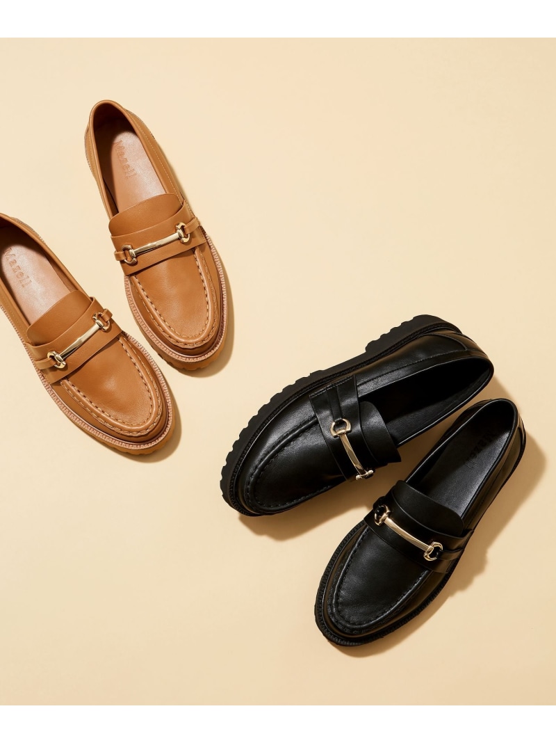 yuu Mazell ブラック ローファー ゴールドバックル 23.5 Mazell