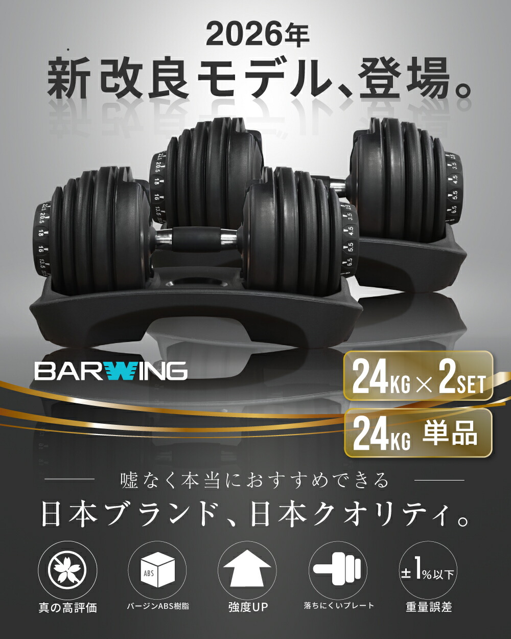 楽天市場】□2/23迄 最大5,000円OFF□ 可変式ダンベル 24kg 2個セット