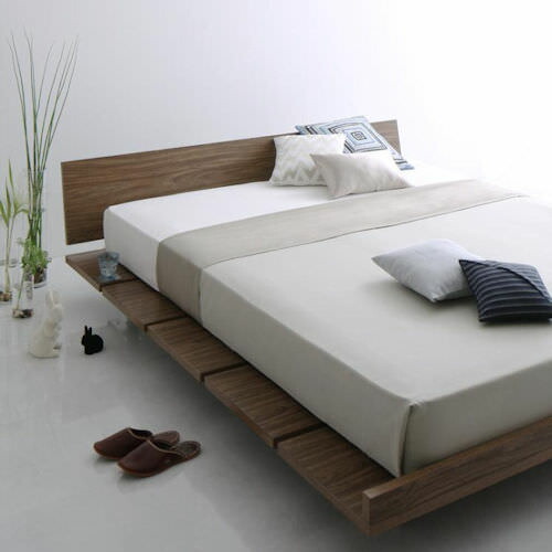 楽天市場】ベッド ウォルナット クイーン ロー おしゃれ ベット