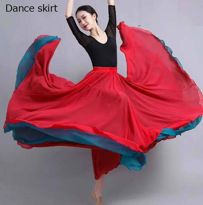 楽天市場】2重シフォンロング丈スカート 社交ダンス 練習着 スカート