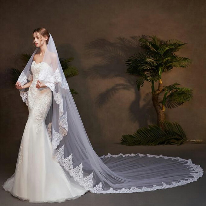 楽天市場】【P5倍+500円クーポン】ウエディング ベール【ロング・2層