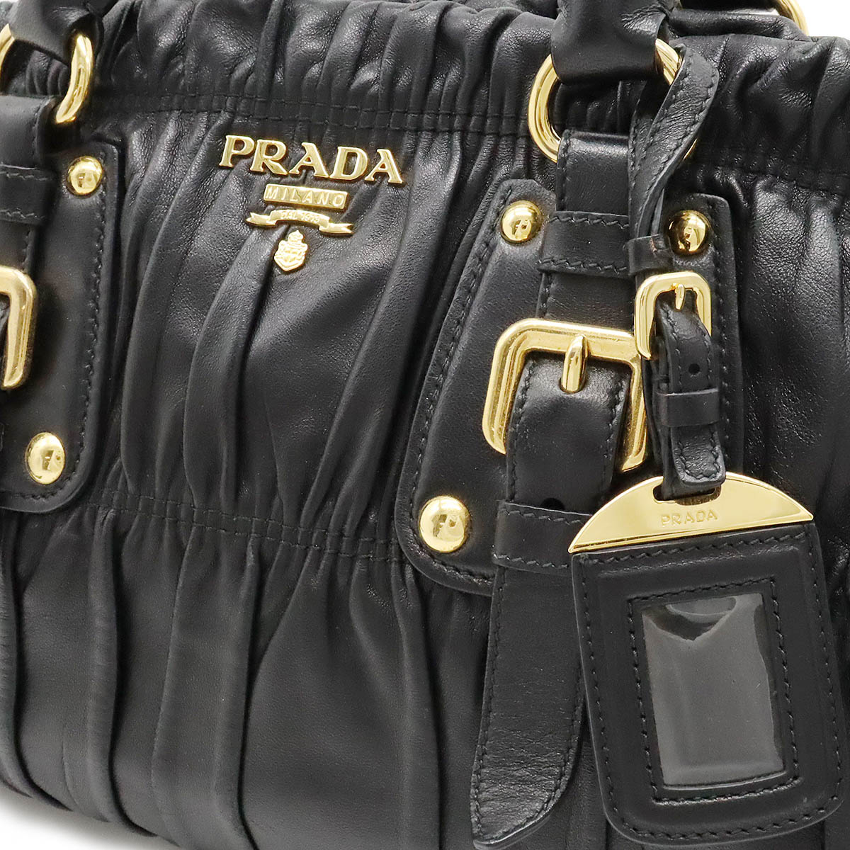 楽天市場】PRADA プラダ ギャザー ハンドバッグ 2WAY ショルダーバッグ