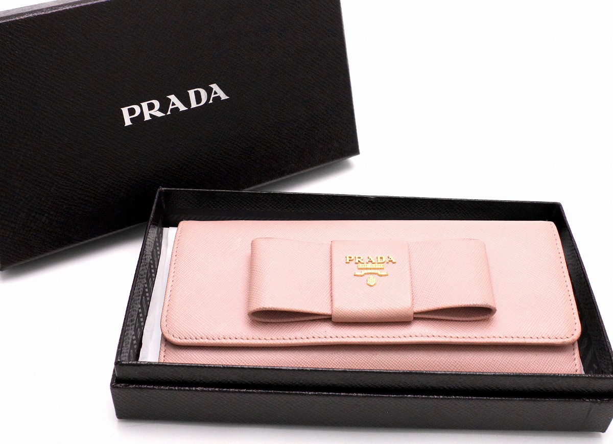 楽天市場】【財布】PRADA プラダ リボン モチーフ 2つ折 長財布