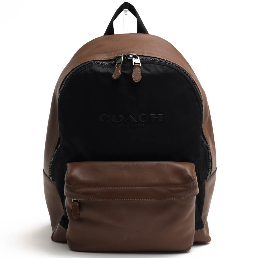 コーチバックパック ブラウン ロゴプリント 楽天市場】ブラウン