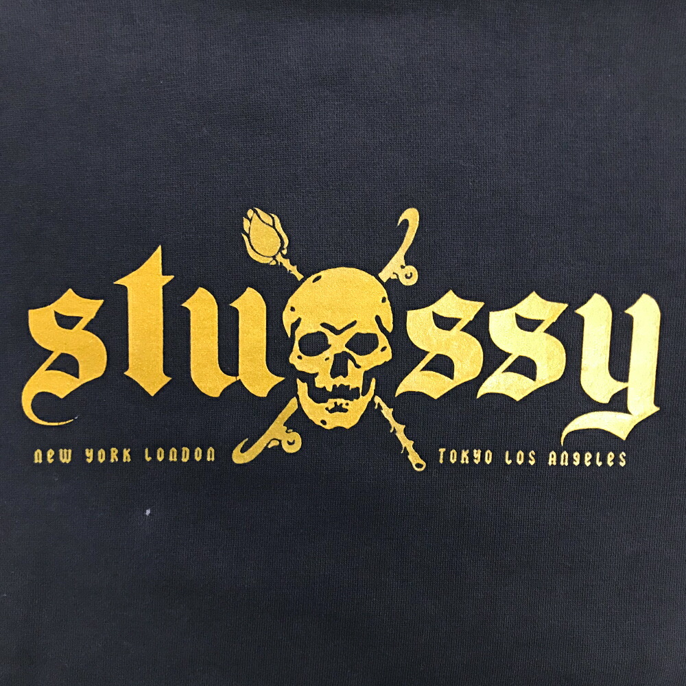 楽天市場】OLD STUSSY スカルプリントパーカー Sサイズ ブラック